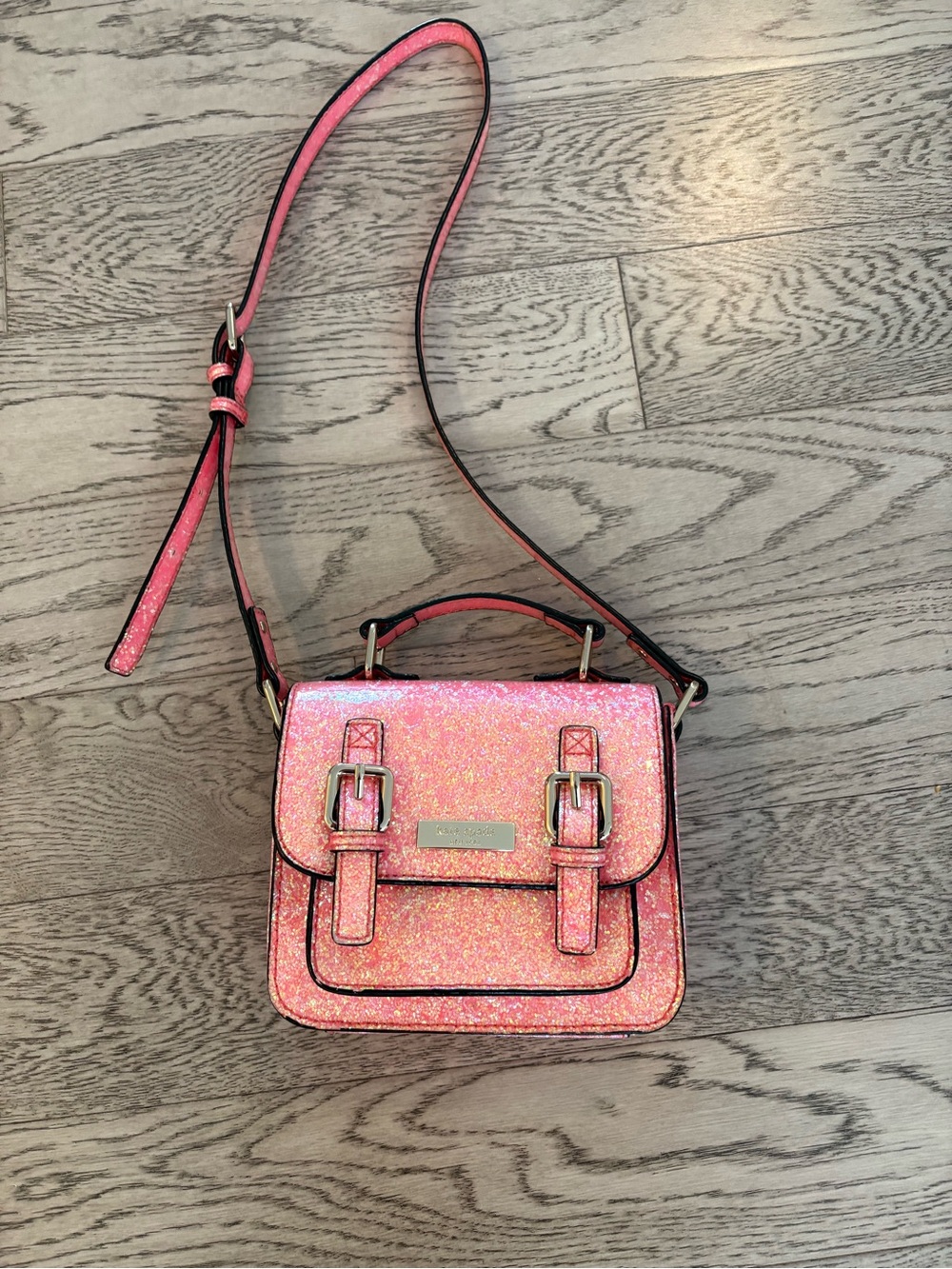 Pink Kate Spade Glitter Mini Crossbody Satchel - Toddler